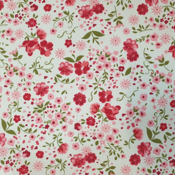 Floral Poplin Design 12 IVORY